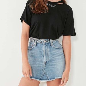 NWT AGOLDE studded jean skirt